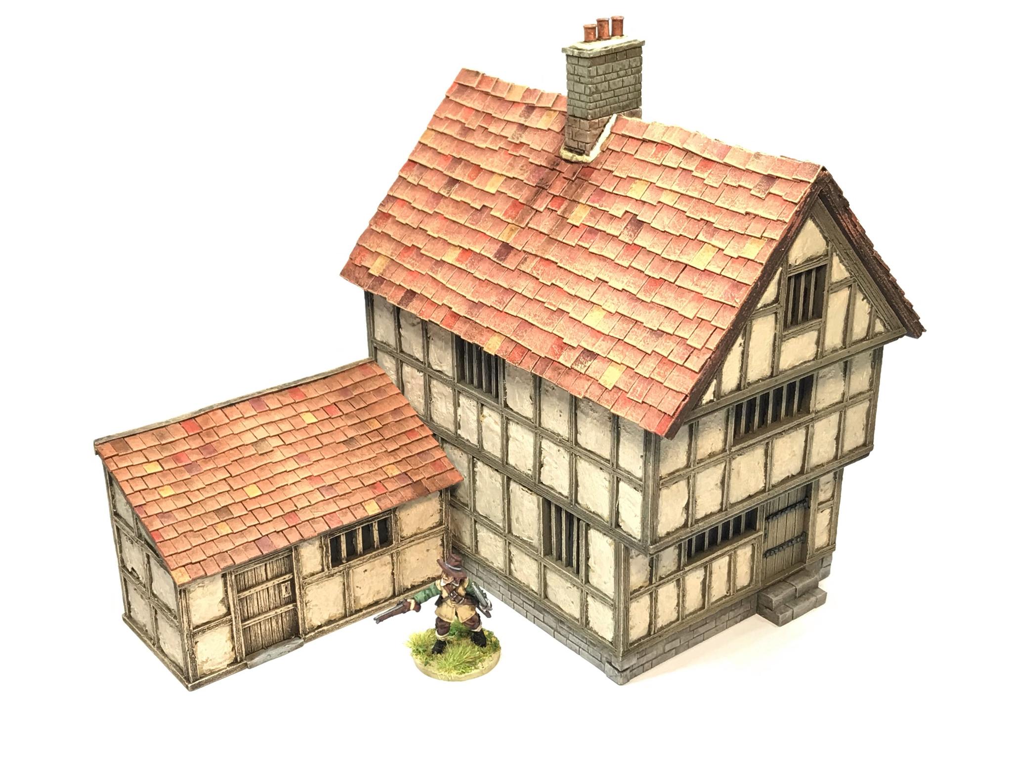 Medieval Town House & Outhouse - Oshiro Models