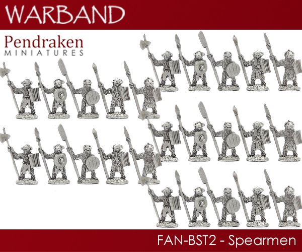 10mm Beastmen Spearmen - Pendraken Miniatures