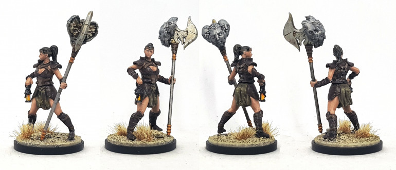 Kingdom Death Leather Armour with Counterweighted Axe