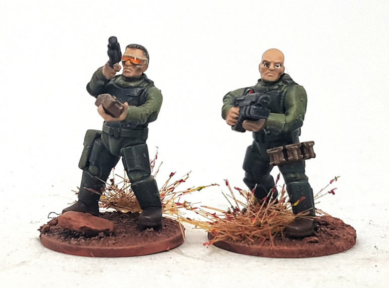 Stargrave Troopers: Chiseler and Casecracker.  The pouches contain thieves tools, obviously.