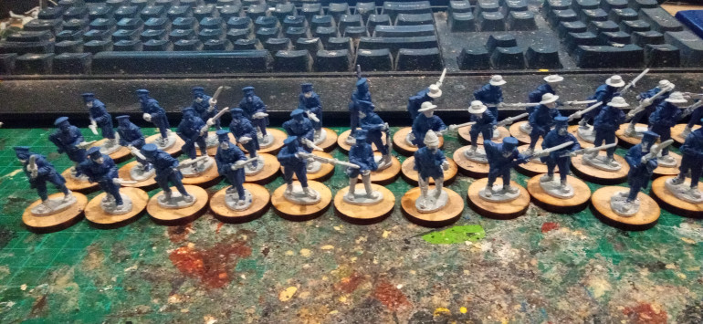 I picked up four groups of eight for a total of 32 Sailors, 2 NCO's and 2 Officers. Miniatures are Empress from Elite Miniatures here in Australia.
