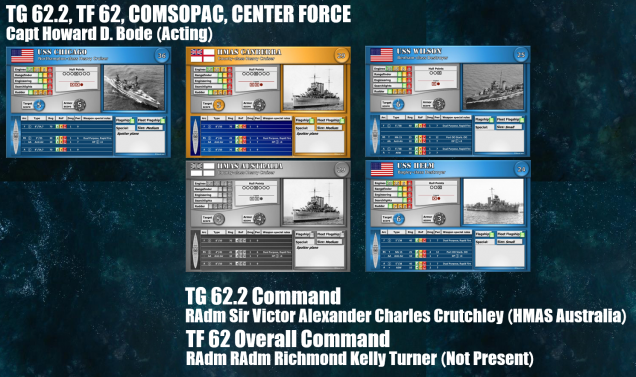 Here are the other Allied ships.  Note HMAS Australia was not there historically, but we're ready in case she makes a suprise appearance.