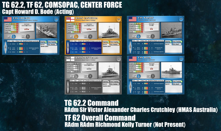 Here are the other Allied ships.  Note HMAS Australia was not there historically, but we're ready in case she makes a suprise appearance.