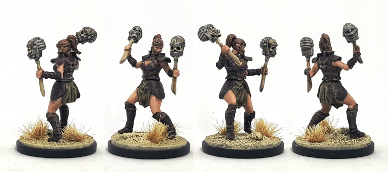 Kingdom Death Leather Armour with Skullcap Hammers