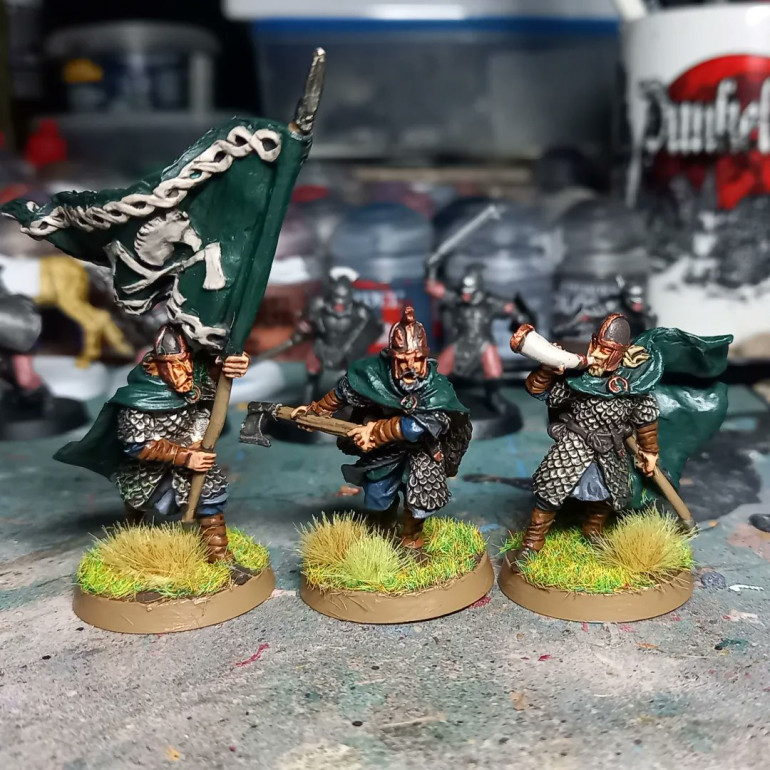 Grimbold and companions (using the Banner and Horn for my Rohan force)