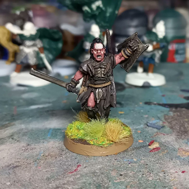 I also decided on the Uruk-Hai as the foes for my Rohan force. Lurtz leads one of the warbands and absolutely loved repainting this older miniature from my collection. Had fun with the face paint too!