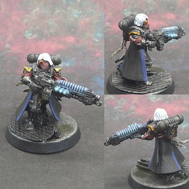 I saw an Instagram post of some Mechanicus minis and realised that they would be great for a kitbash. I had used some in a Stargrave crew so I had some to choose from. The force this far had no energy weapons and no melee weapons, so I plumped for energy as I still had a plasma weapon of some distinction on the sprue.