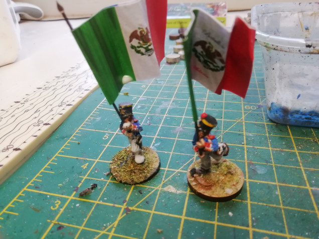 The legends alamo rules have one banner for every three companies. So I got some downloads from boothill miniatures which give you all the flags from the war. 