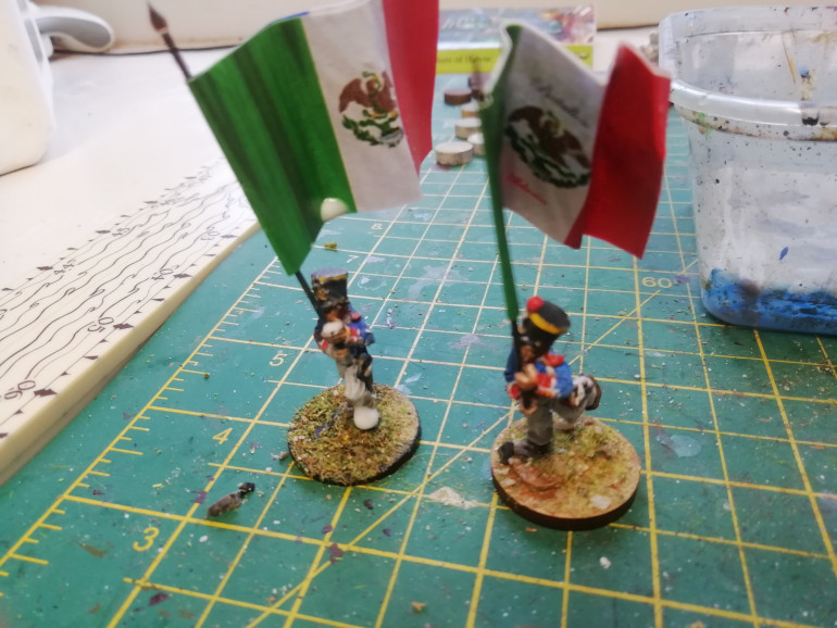 The legends alamo rules have one banner for every three companies. So I got some downloads from boothill miniatures which give you all the flags from the war. 