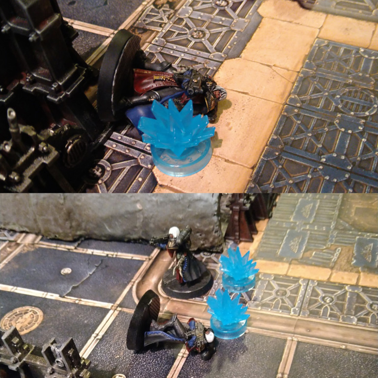 Sadly at the start of turn two the gas levels appeared to intensify and Corraxi and Lennoxi collapsed. Mercuria couldn't help them with the last sentry lashing his claws at her. 