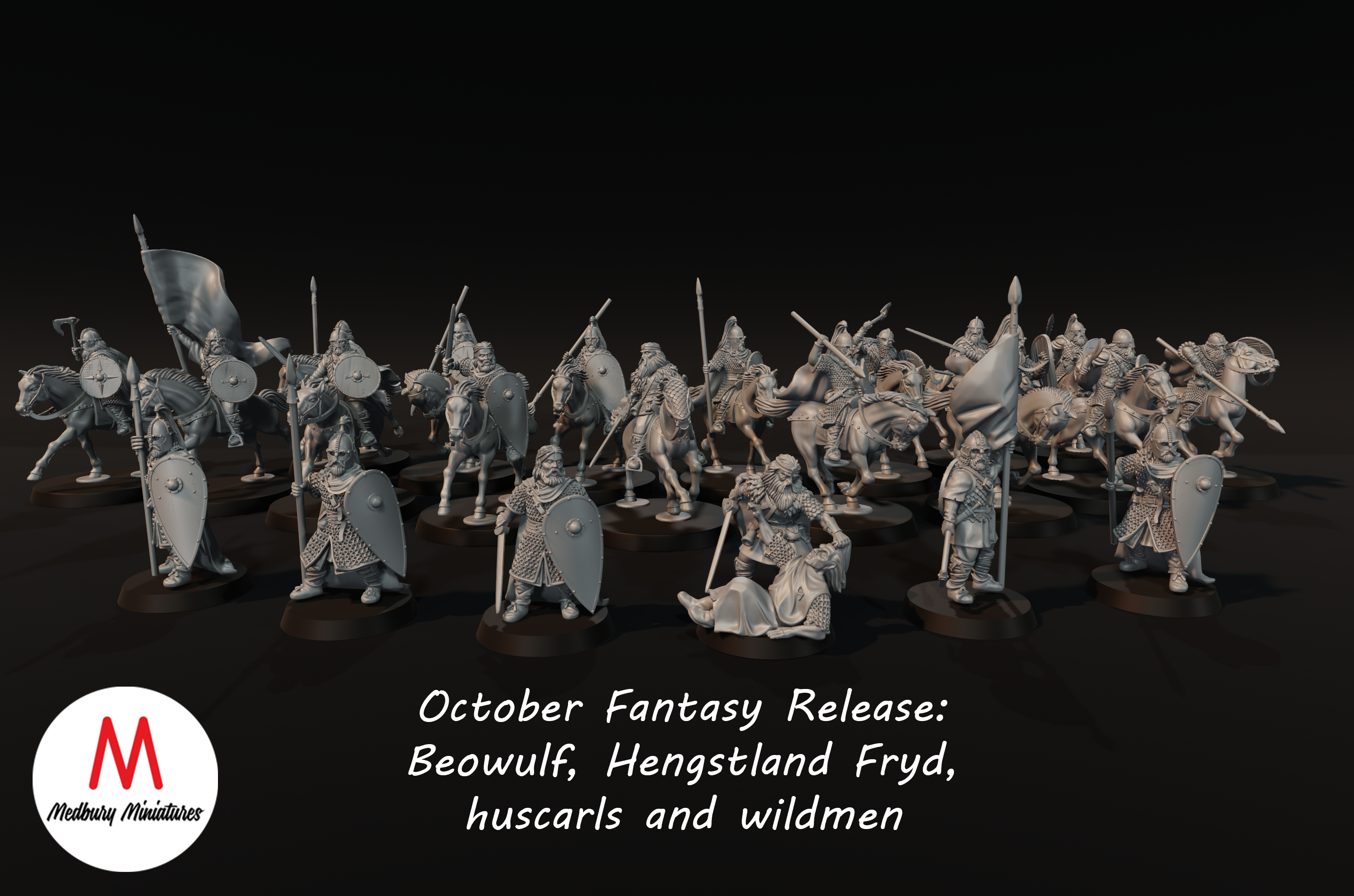 Beowulf Hengstland Fryd Huscarls & Wildmen - Medbury Miniatures