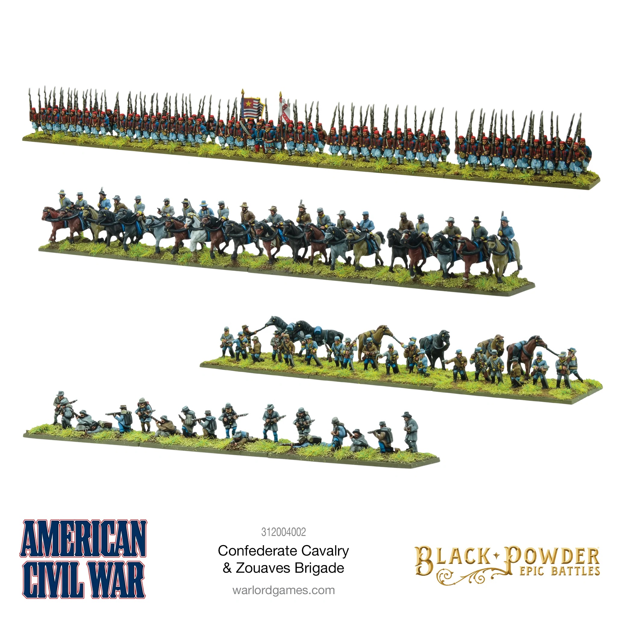 Confederate Cavalry & Zouaves Brigade - Black Powder Epic Battles
