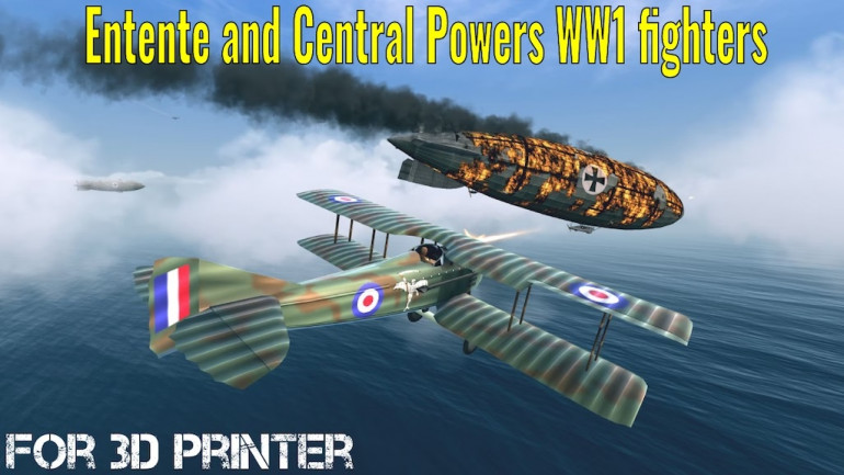 Entente WWI fighters (1:144) - STL files For 3D printing