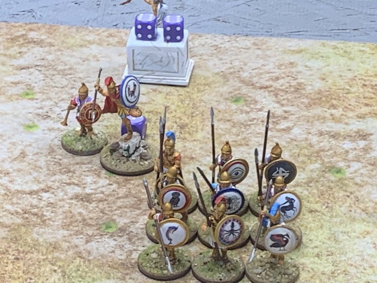 TimToo hangs out in the rear with the gear with Bradicles taking advantage of a tactical ruin. The Hoplites saw no action last game and are determined to earn their share of glory.