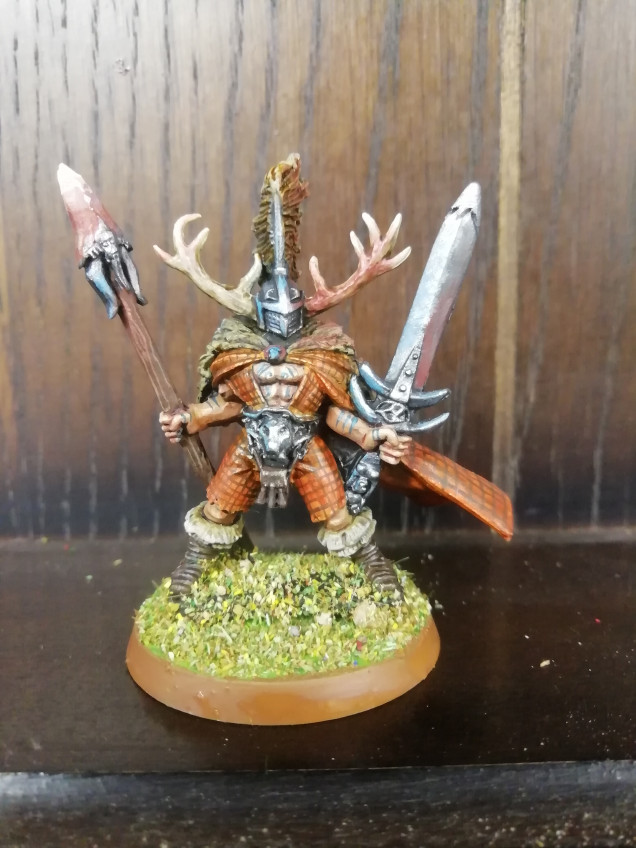 This old foundry mini was sent to me by accident a few years ago when I ordered the ABC warriors. Foundry corrected the order and let me keep slaine. I had no use for it until the new game was released so I got my brother to paint him. He usually paints busts and larger models and takes more time on these things than I do 