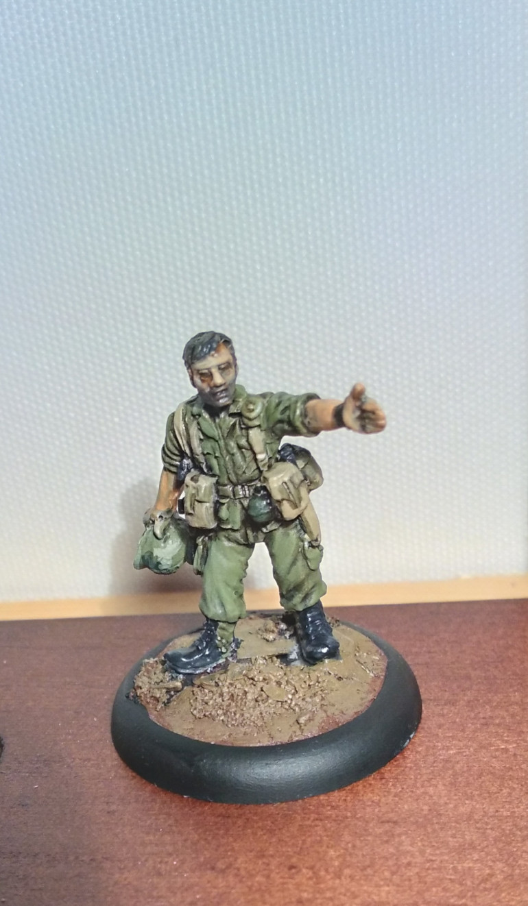This is the Lieutenant for my US Army platoon. Really enjoying using the Ak paints on these figures the paints cover Really well even when watered down and are full of pigment