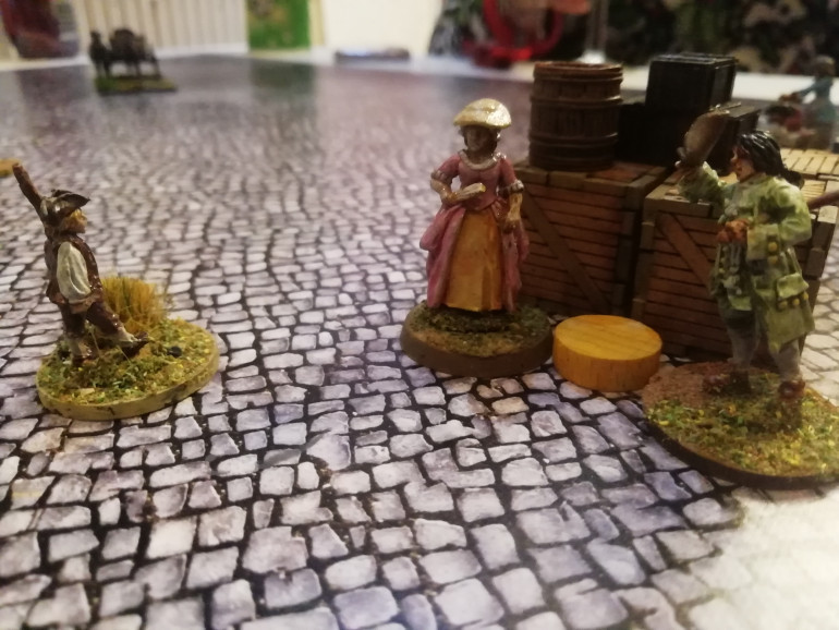 Mob A was the first to approach a cheese but quickly realised that splitting off the mobs was a bad idea. Outnumbered by townsfolk this rude boy ran back for help. Looting isn't as easy as you think 