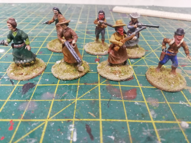 Great escape games plastic female kit. I've made some to add to the outlaws and some for armed cowgirl and townsfolk. The rest were used in my victorian science fiction project 