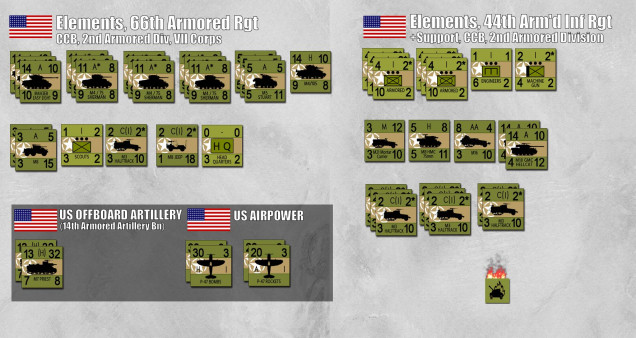 American forces (platoon / battery based) - includes leading element of Combat Command 