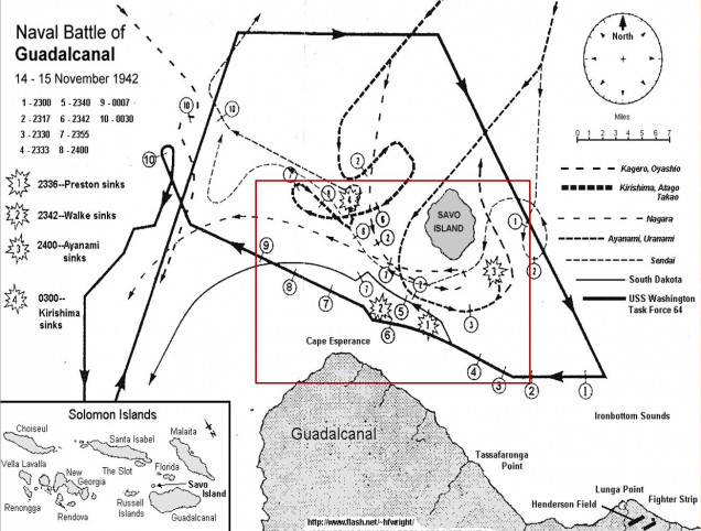 Historical progress of the fight.  The red rectangle is the area of our map.