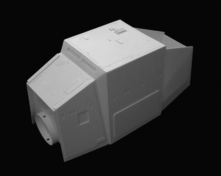 Work on the AT-AT continues with loads of styrene sheet