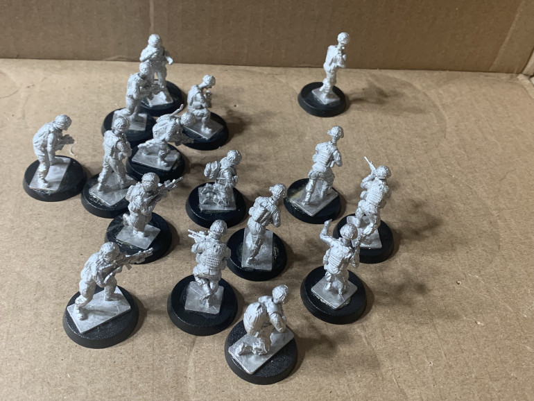 From Empress Miniatures comes these US Army moderns (2004-2010) that will proxy as my Naratian Infantry.