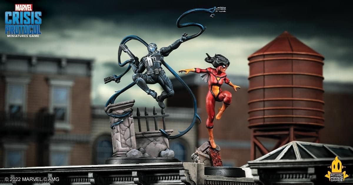 Agent Vemon & Spider-Woman Miniatures - Marvel Crisis Protocol