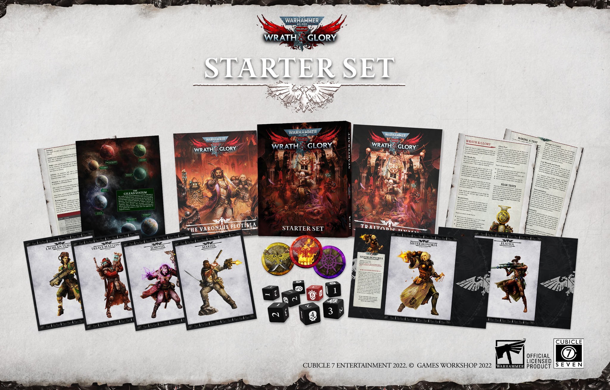 Wrath & Glory Starter Set Contents - Cubicle 7