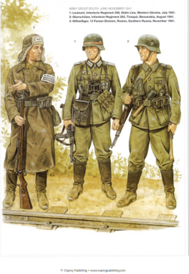 Image by Stephen Andrew from The German Army 1939 –45 (3): The Eastern Front 1941-43 by Nigel Thomas © 1999 Osprey Publishing        https://ospreypublishing.com/uk/german-army-193945-3-9781782002192/