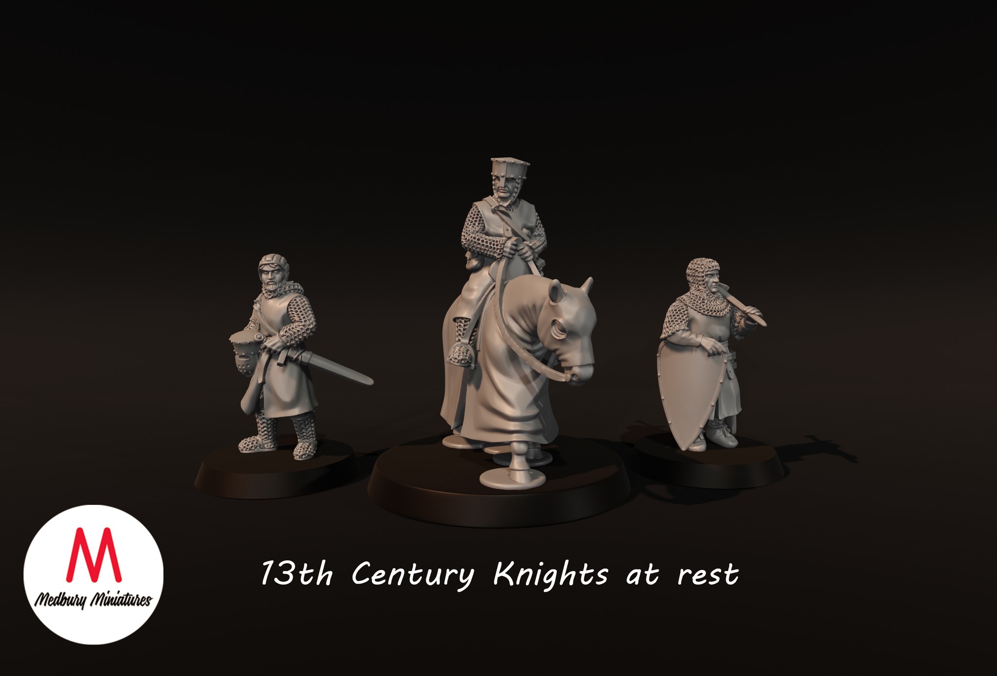13th Century Knights At Rest - Medbury Miniatures