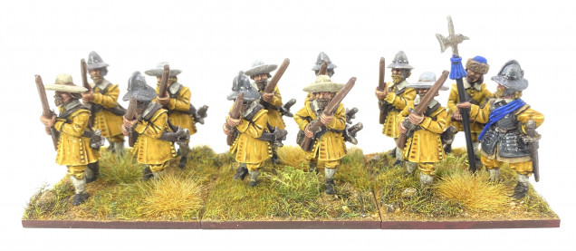 Swedish Musketeers advancing, 28mm from The Assault Group (TAG)