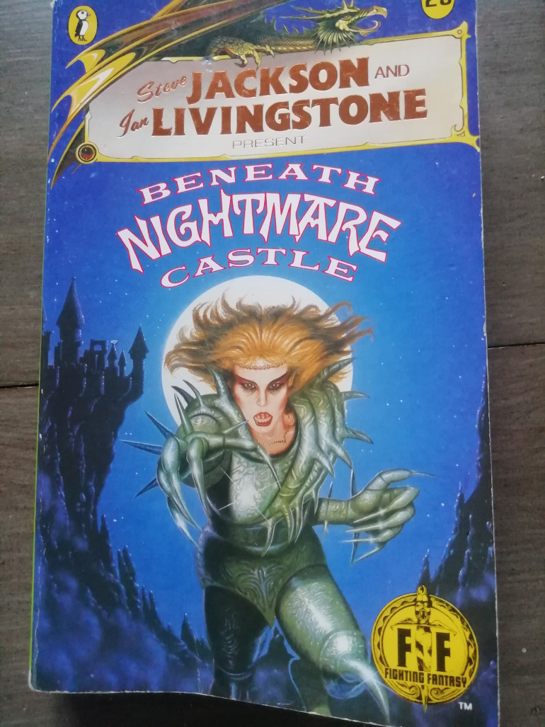 This adventure written by Peter Darvill-Evans takes us to the town of Neuburg in Khul. In this dark story we visit our friend Baron Tholdur to find the town under the control of some sinister invading forces trying to reawaken a demonic entity under the castle. We start the adventure being captured and locked up beneath the castle but quickly escape. We then spend some time in the town trying to figure out what's going on before going back into the castle to save the baron and defeat the mysterious villains. The game drops you right in to the adventure with no clue as to what's going on. The game introduces willpower as a star which you have to test to not loose your mind. The feel is very warhammer fantasy with the German sounding names. The cover by Terry Oakes shows a very scary lady with metal nails. In the adventure she's a tragic figure whose been experimented on. 