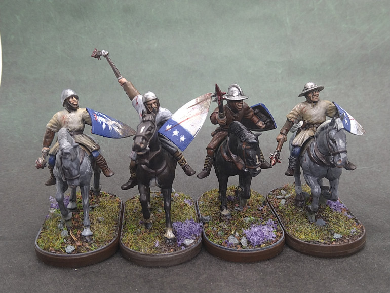Painting the mounted sergeants.