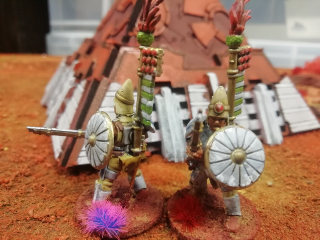 I wanted some armoured Martians for the pirates on the stargrave encounter tables. These guys have stargrave bodies. Wargames Atlantic lizard men arms. Aztec heads and banners and conquistador shields. 