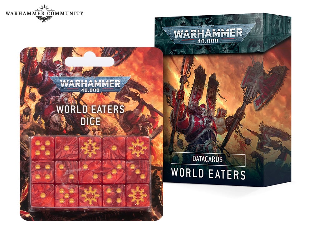 World Eaters Datacards & Dice - Warhammer 40K