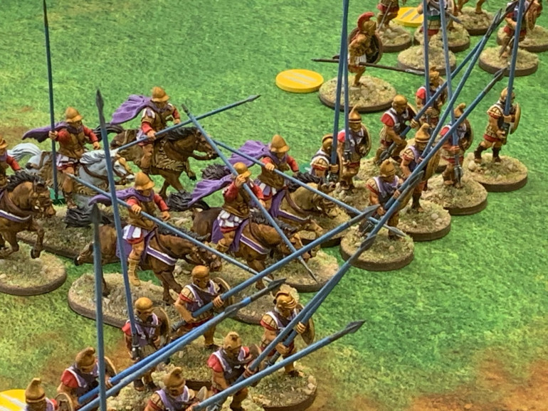 The Pikemen began to separate to allow the cavalry to pass through. 