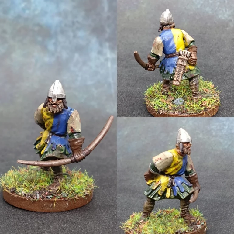 Enjoyed kitbashing this one from a FireForge Games Foot Sergeant body, Frostgrave Soldier arms (with the shoulders smoothed over) and a Conquest Games Medieval Archers head.