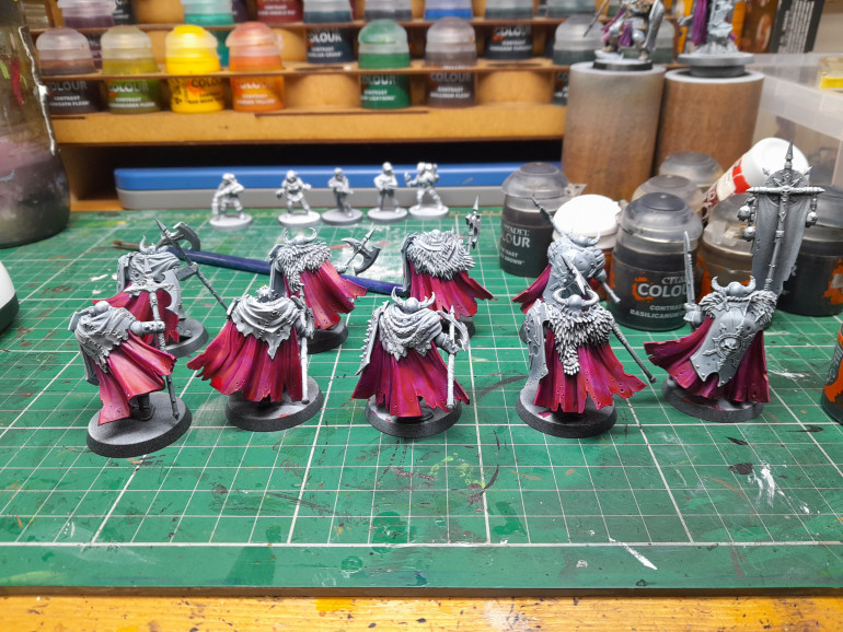 Cloak's and cloth with Doomfire magenta/medium (a bit stronger then the test) 