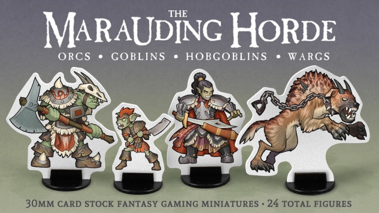 Marauding Horde 30mm Card Stock Fantasy Gaming Miniatures