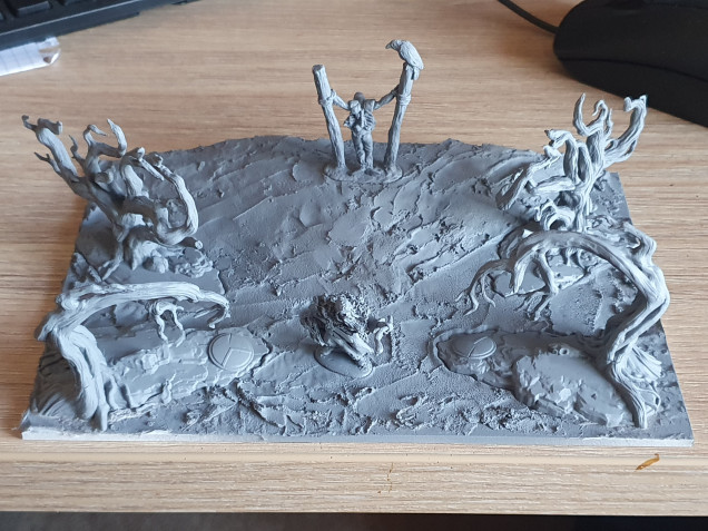 a bit more work on the camp, just a grey prime, white to follow