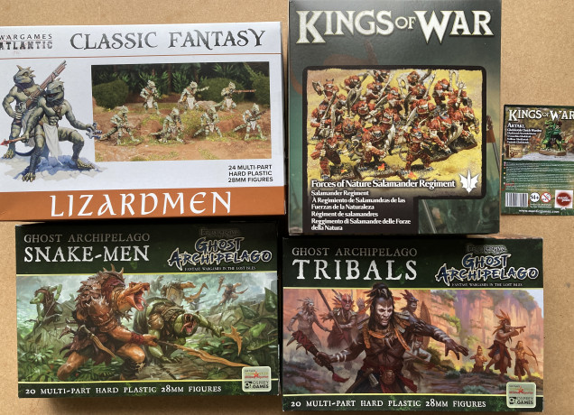 Some of the miniatures I got to cover most of the enemies listed in the Oldest Kin tables.