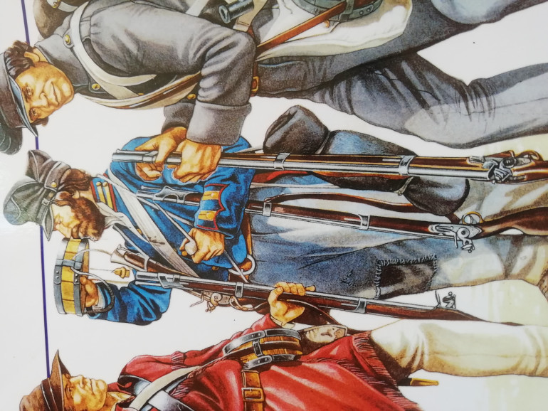 Many soldiers from the USA joined the fight in texas. They were encouraged by their officers to desert and go and fight. They removed official insignias and went over the border. They had some interesting fold down caps. These minis would work for the seminole war in florida