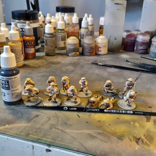 Painting British 8th army - Infantry - Base colours