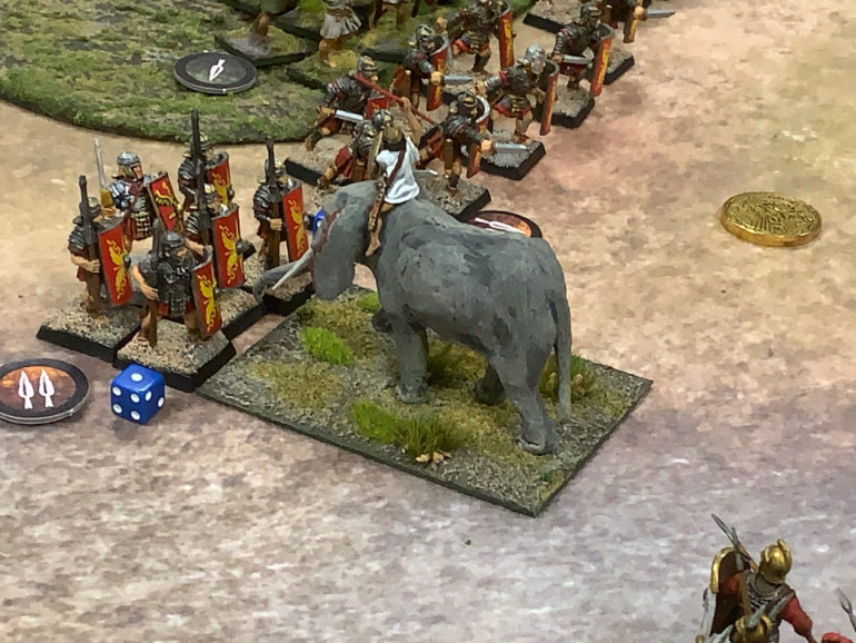 The elephant slams into the Romans! 