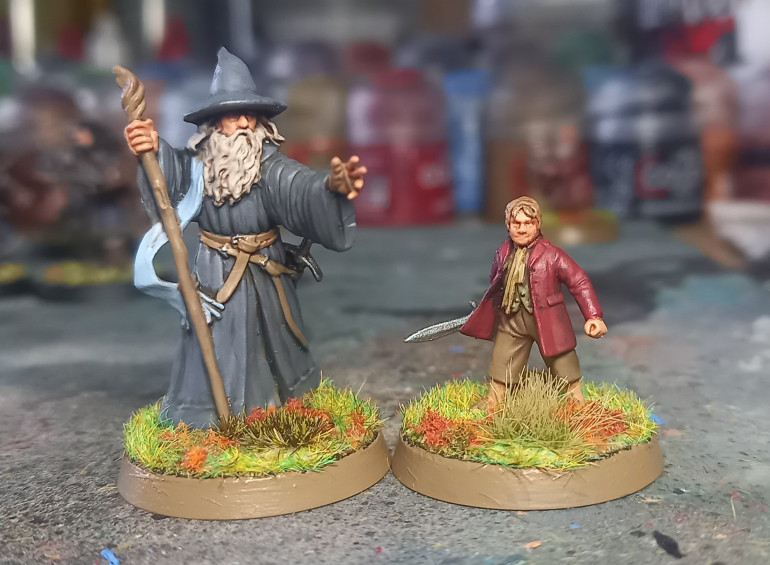 Revamped Gandalf & Bilbo from my Hobbit collection. Working on upgrading more of the miniatures in the near future!