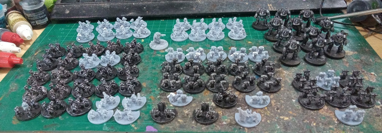 Here's what I have already printed and started to paint. The unpainted stuff I printed recently.