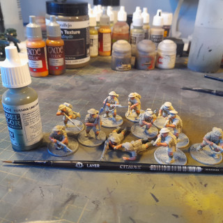 Painting British 8th army - Infantry - Base colours