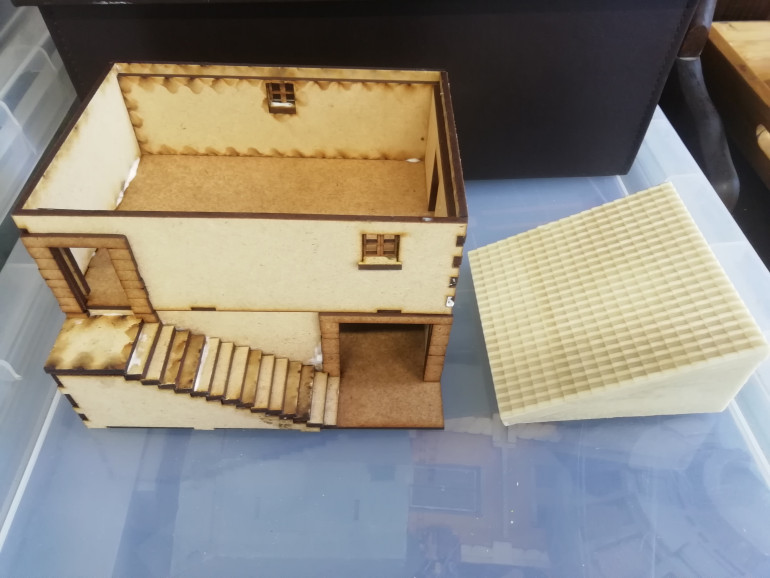 I was drawn to these buildings from Charlie foxtrot models. The combination of mdf with resin roofs and brick inserts and chimneys really work well together. Unfortunately one of the buildings came with the wrong roof but after contacting the company they are sending the correct one