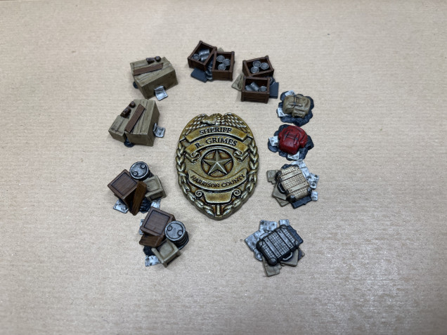 Objective tokens and initiative badge