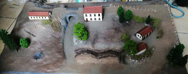 Placed the cheap railway trees from wish. will spay with the air brush and flock with better foam flock.